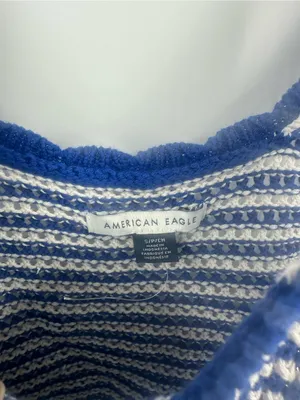 American Eagle Blue Crochet Tank Top Size Small Boho thumbnail 7