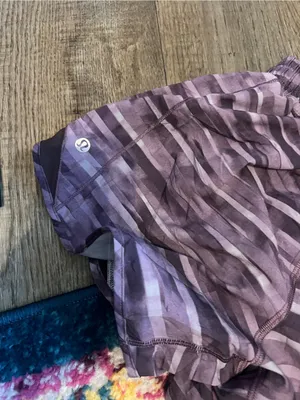 lululemon hotty hot Purple Striped Women's Running Shorts thumbnail 8
