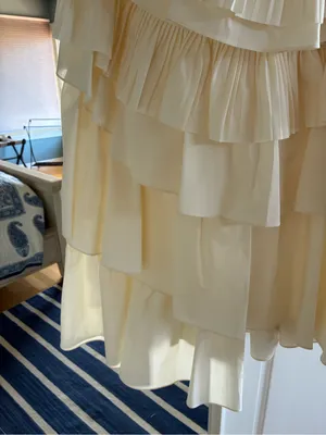 Ulla Johnson Gaelle Ivory White Blanc Tiered Asymmetrical Ruffle Midi Skirt thumbnail 9