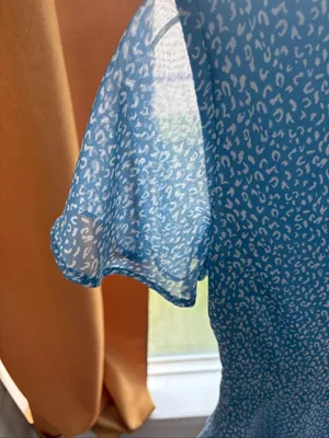 Altar’d State the Sherrie Romper Animal Printed‎ Blue Flutter-Sleeve SZ S thumbnail 5