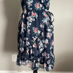 ABERCROMBIE & FITCH | Blue Floral Wrap Mini Dress Sz S(T) thumbnail 5