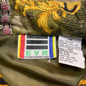 Div Rousso 100% Silk Vintage 90s Baroque & Leopard Print Bomber Jacket Womens Sm thumbnail 5