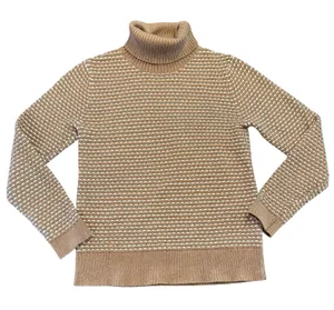 J. Crew Beige and White Cowl Neck Sweater thumbnail 1