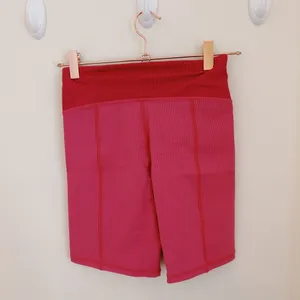 NWT For Love & Lemons Dani Ribbed Pink Bike Shorts thumbnail 4