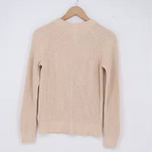 Amazon Sweater Womens XS Beige Ribbed Knit Raglan Crewneck thumbnail 4