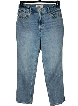 Abercrombie & Fitch SZ 29/8xs 90’s Straight Jeans Ultra Hi-Rise Curve Distressed thumbnail 1