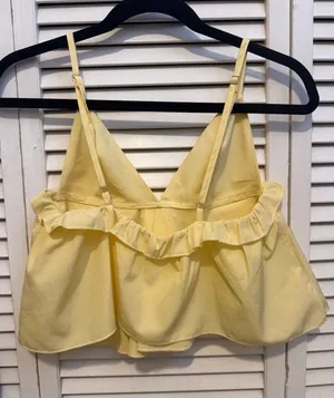 SheIn yellow babydoll tank top thumbnail 1