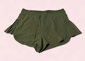JoyLab Olive Green Athletic Shorts with Side Pleats thumbnail 1