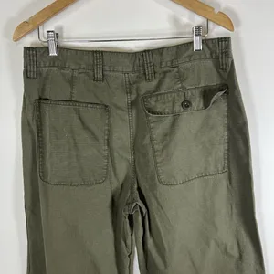 Madewell Twill Wide Leg Utility Pants Woman’s Size 32 Olive Green‎ Boho thumbnail 6