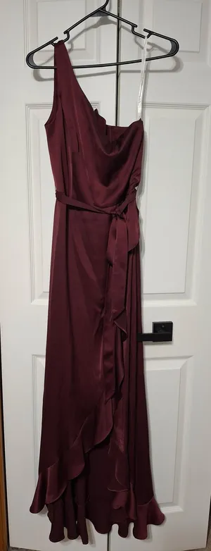 David's Bridal Bridesmaid Dress One-Shoulder thumbnail 1