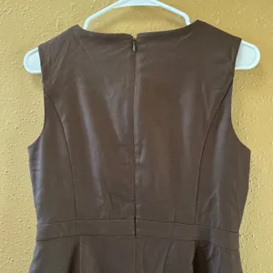Talbots Marrotto Brown 99% Wool Sleeveless Wrap Front Sheath Dress 2 NEW thumbnail 6