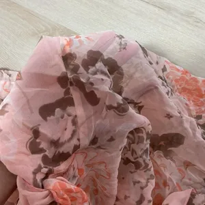 Holly Maternity Sheer Silk Floral Print‎ Peach Maxi Dress Maternity Cottagecore thumbnail 7