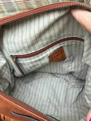 Frye Tan Leather Fringe Hobo Shoulder Bag thumbnail 5