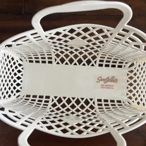 Sun Jellies Rubber White Retro Tote Basket Purse Bag Beach Bag Shower Bag thumbnail 2