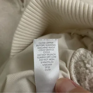Athleta Talus teddy Sherpa half zip pull over cream sweatshirt L‎ thumbnail 9