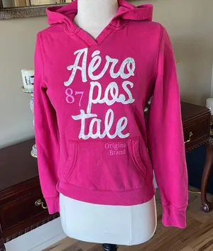 Aeropostale Pink Cotton Hoodie fits like XS thumbnail 3