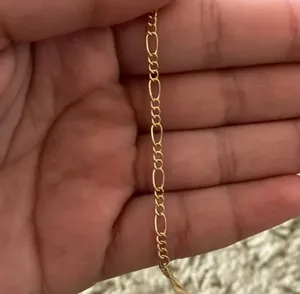 Gold Figaro Chain Bracelet Chain, FREEship thumbnail 1