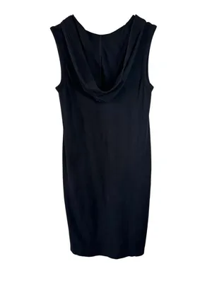 Pact Black Organic Cotton Hooded Airplane Dress Sleeveless Midi Size Small thumbnail 5