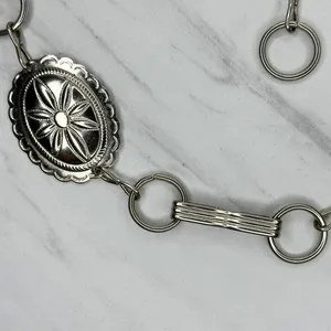 Western Concho Silver Tone Chain Link Belt Extra Small/Small (XS/S) ✨ thumbnail 9