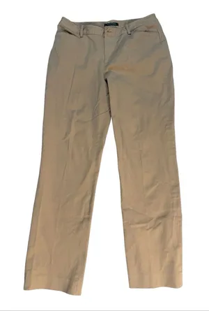 Ralph Lauren Women's Tan Straight-Leg Trousers thumbnail 1