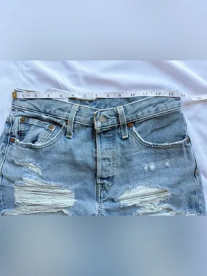 Levi’s 501 Original Denim Distressed Button Fly Shorts in Quiet Riot Size 27 thumbnail 12