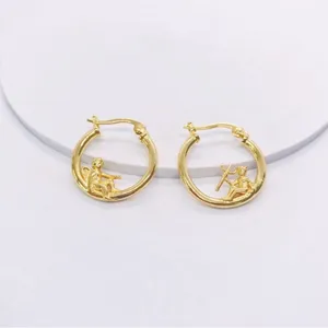 18K Gold Plated Angel and Demon Hoop Earrings for Women thumbnail 3
