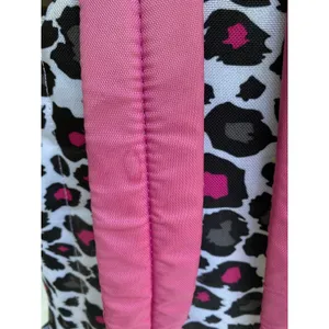 Yak Pak Heart Pink Grey Black Leopard Print Backpack 16"x12" Exterior Pocket thumbnail 7