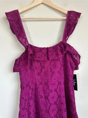 NWT Lulus Biscay Eyelet Ruffle Dress thumbnail 4