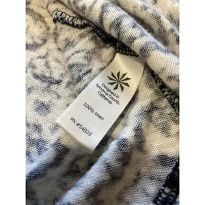 Athleta 100% Linen Tribal Print Racerback Tank Top Women Large Blue White thumbnail 5