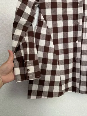 Tuckernuck Pomander Place Brown Gingham Scarlett Button Down Blouse XS thumbnail 3