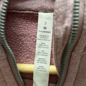 Lululemon Light Cotton Fleece Scuba Zip Hoodie Heathered Pink Size 2 thumbnail 8
