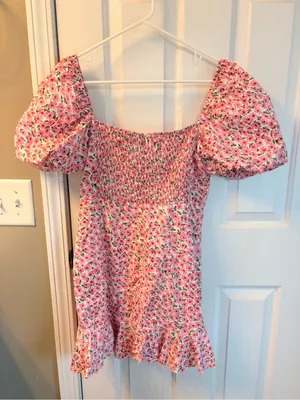 Petal & Pup Pink Floral Smocked Mini Dress thumbnail 4