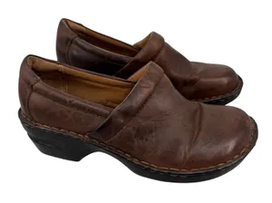 B.O.C. Born Concept Brown Leather Clogs Slip On Shoes Womens 9.5‎ M Boho Mule thumbnail 1