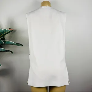 Zara Long Line Vest Sz M One-button V-neck Sleeveless Lined Top thumbnail 6