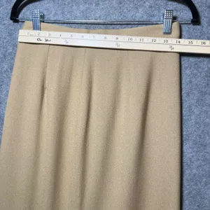 Express Vintage‎ 90s 3 Piece Suit Set 9/10 Camel Tan Wool Blend Blazer Pant Skirt Lined thumbnail 15