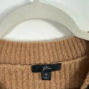 J. Crew Wool Alpaca Blend Sweater Brown Beaded Flower Embellished Womens Medium thumbnail 4