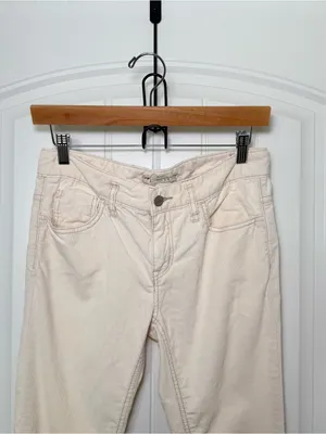 Free People Women’s Size 28 Ivory Corduroy Pants Y2K Indie Sleaze Soft Grunge thumbnail 3