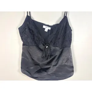 Vigoss Cami Top Womens Large Black New Lace Satin‎ Tie Front thumbnail 8