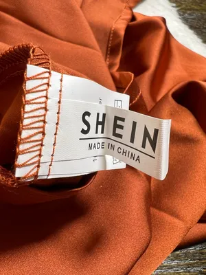 Shein Burnt Orange Satin Cowl Neck Maxi Dress Side Slit Covered Buttons Large thumbnail 7