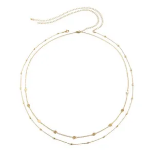 14K Gold Plated Belly Chain Adjustable Layered Chain for Women Sexy Waist Chain thumbnail 4