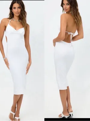 Frankie’s Bikinis Benetar white terry halter dress NWT thumbnail 2