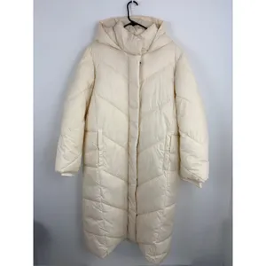 Banana Republic Factory Water Resistant Puffer Jacket Long Cream Parka Size XL thumbnail 3