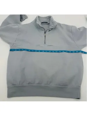 Brandy Melville Light Blue Half-Zip Sweatshirt One Size thumbnail 6