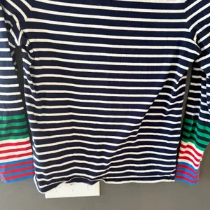 Boden Womens‎ Navy White Striped Long Sleeve Top Rainbow Cuff Cotton US 6 Ella thumbnail 3