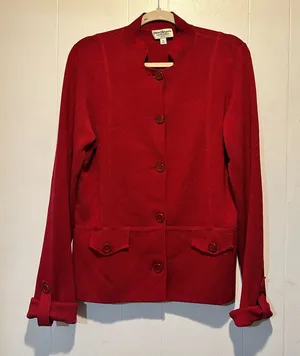 Vintage‎ red cardigan size m thumbnail 1