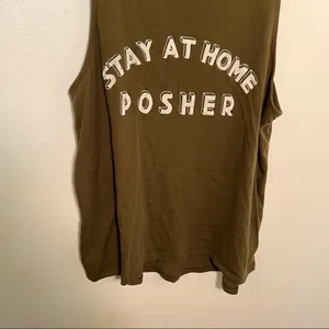 Oscilatey Old Navy Women's Size Large Tank Top Stay At‎ Home Posher Dark Green thumbnail 4