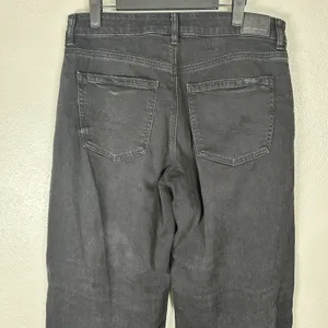 American Eagle Womens Size 8 Low Rise Baggy Wide Leg Jeans Black‎ Wash Stretch thumbnail 4