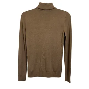 Lauren Ralph Lauren Black Label Silk Modal Blend Tan Turtleneck Minimalist XS thumbnail 2