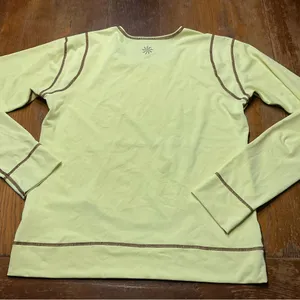 Athleta Long Sleeve Summer Shade Rash Guard Top Yellow/Greenish Sz XS thumbnail 7