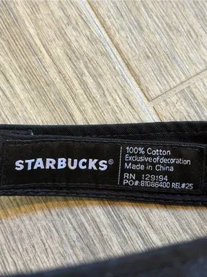 STARBUCKS Employee Barista Black Visor Hat, Adult Unisex Adjustable Cap thumbnail 2